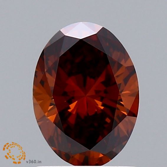 Oval Fancy Deep Brownish Orange Lab-grown Diamond 0.99ct VVS2 loose diamond