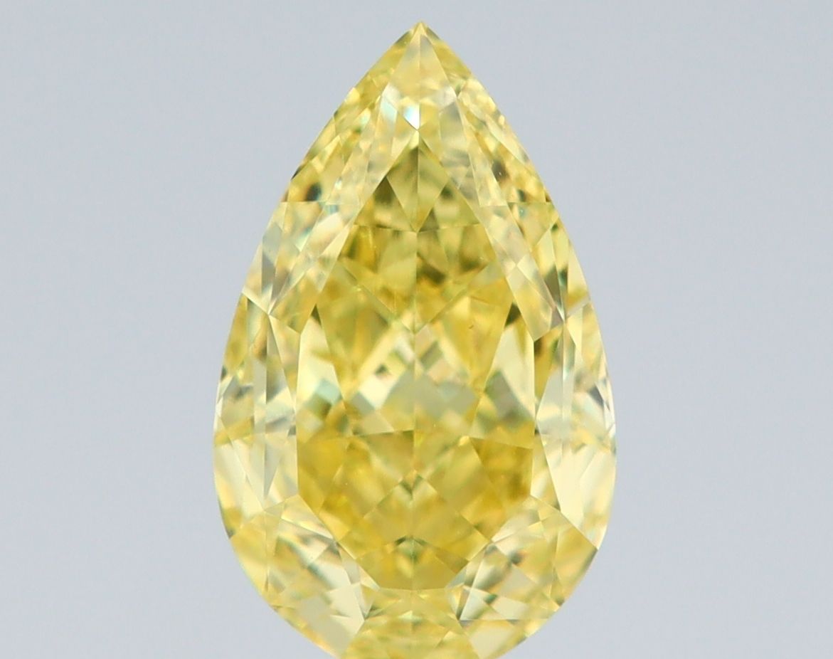 Pear Fancy Intense Yellow Natural Diamond 1.5ct VS1 loose diamond