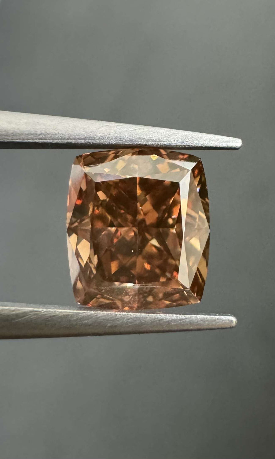 Cushion Fancy Deep Brownish Pinkish Orange Natural Diamond 1.51ct VS2 loose diamond