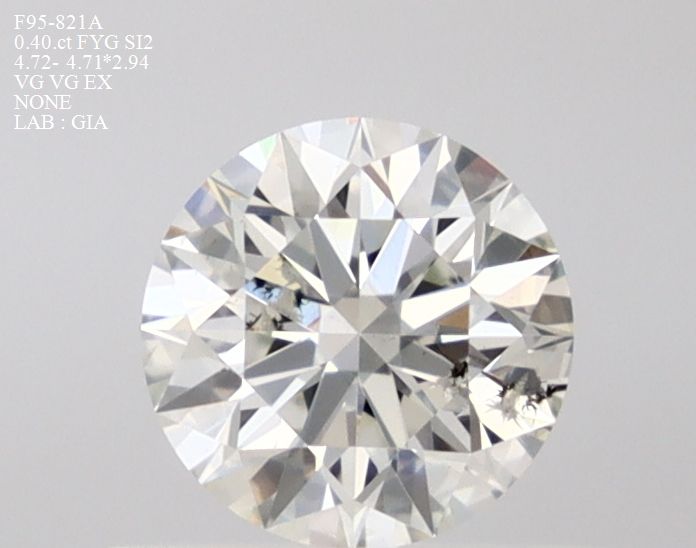 Round Faint Yellow Green Natural Diamond 0.4ct SI2 loose diamond
