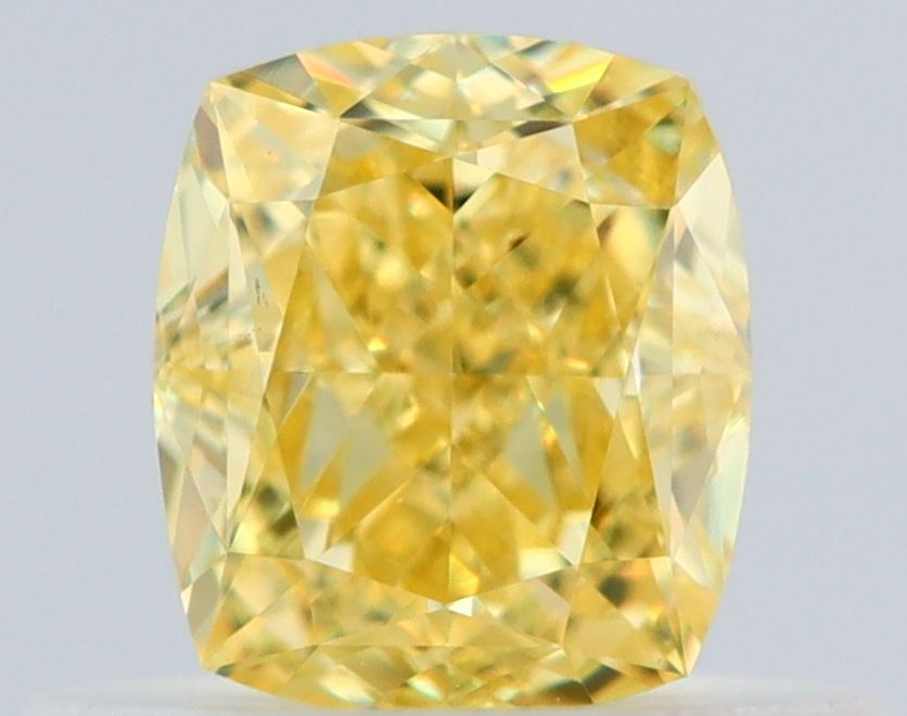 Cushion Fancy Intense Yellow Natural Diamond 0.53ct VS1 loose diamond