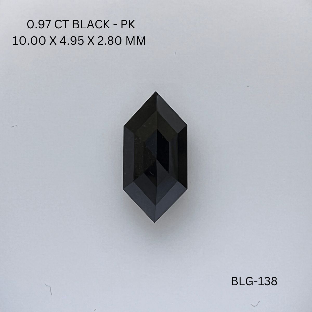 Hexagonal Black Natural Diamond 0.97ct I1 loose diamond