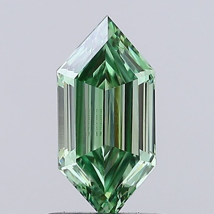 Hexagonal Fancy Vivid Green Lab-grown Diamond 0.88ct VVS2 loose diamond
