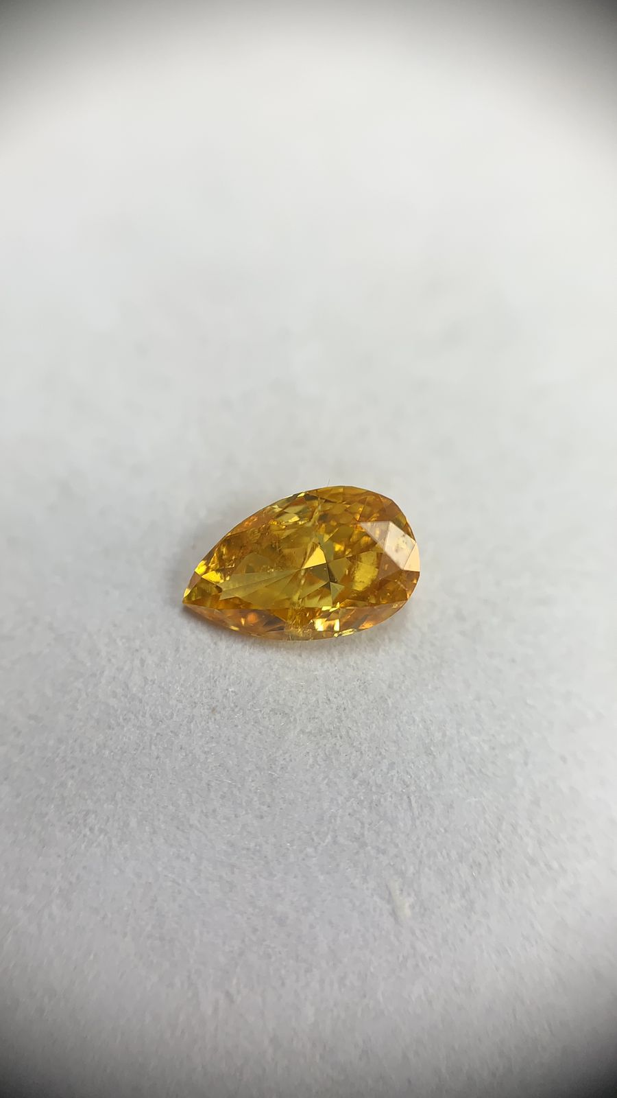 Pear Fancy Vivid Yellow Orange Natural Diamond 0.2ct loose diamond