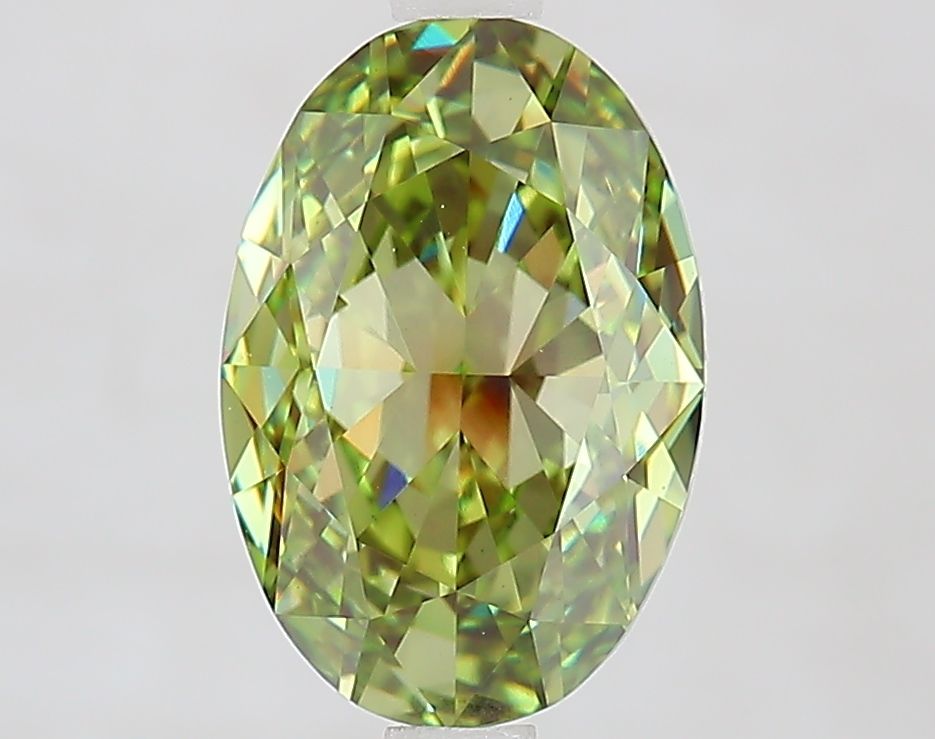 Oval Fancy Vivid Green Lab-grown Diamond 2.89ct VS1 loose diamond