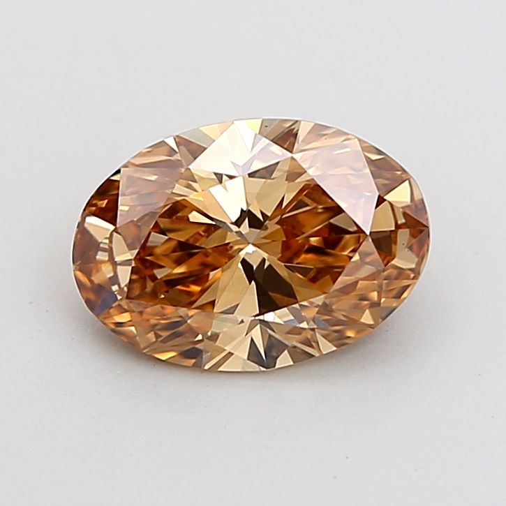 Oval Fancy Orangey Brown Lab-grown Diamond 1.4ct VVS2 loose diamond