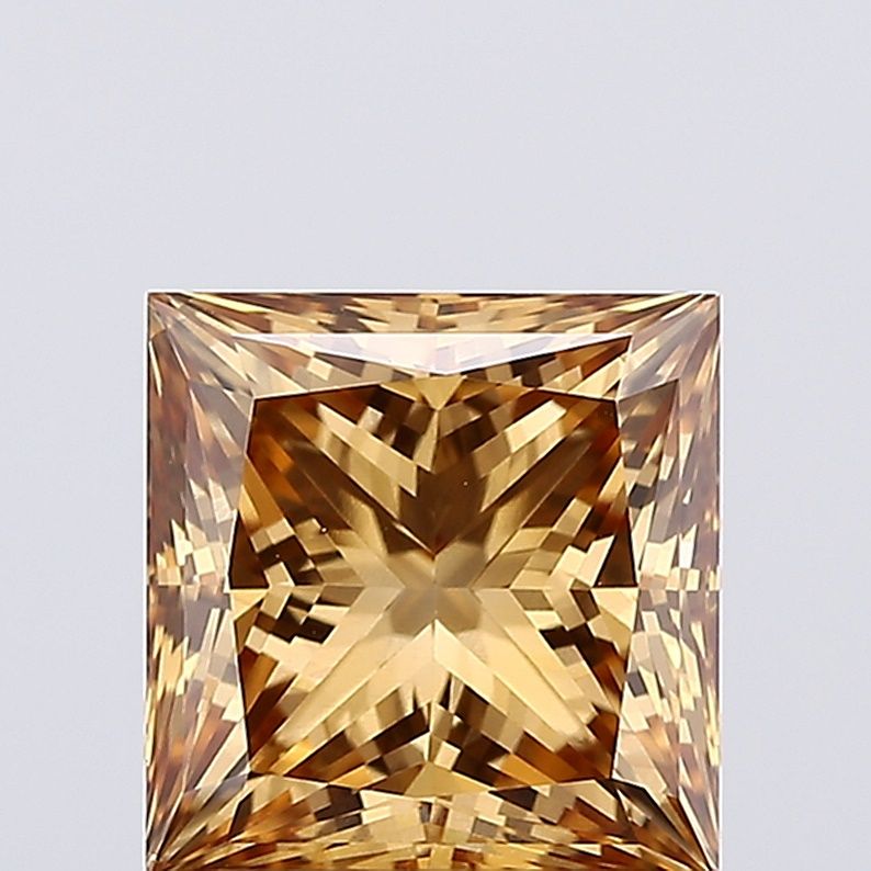 Princess Champagne Lab-grown Diamond 2.1ct VS1 loose diamond