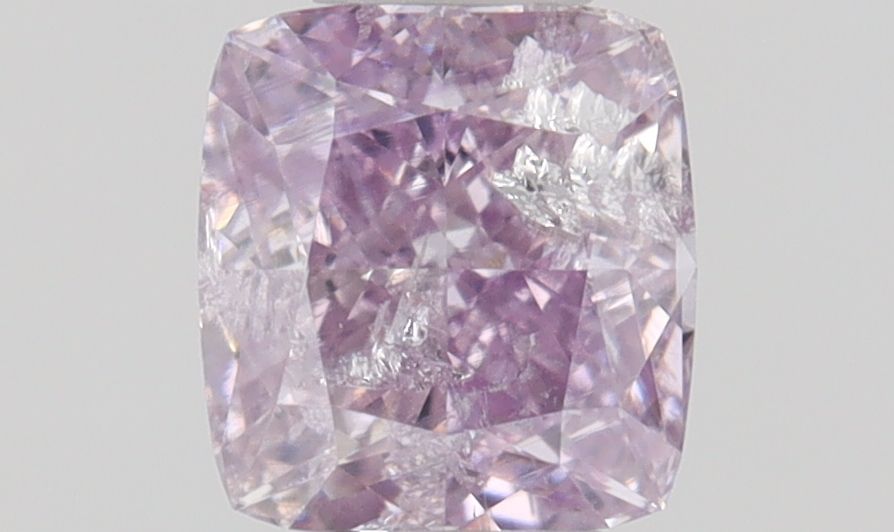 Cushion Fancy Pink Purple Natural Diamond 0.32ct I2 loose diamond