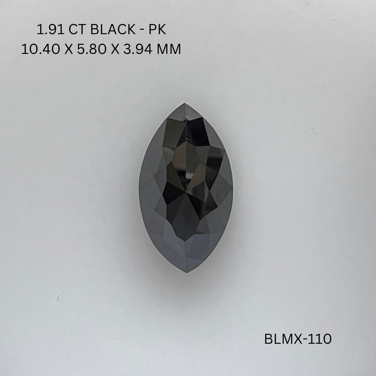 Marquise Black Natural Diamond 1.91ct I1 loose diamond