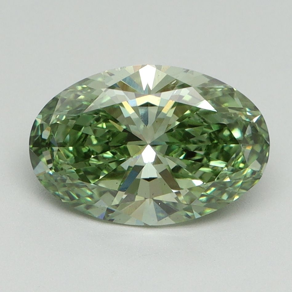 Oval Fancy Vivid Green Lab-grown Diamond 2.01ct VS2 loose diamond