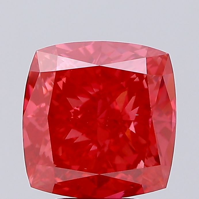 Cushion Fancy Vivid Red Lab-grown Diamond 5.5ct VS1 loose diamond
