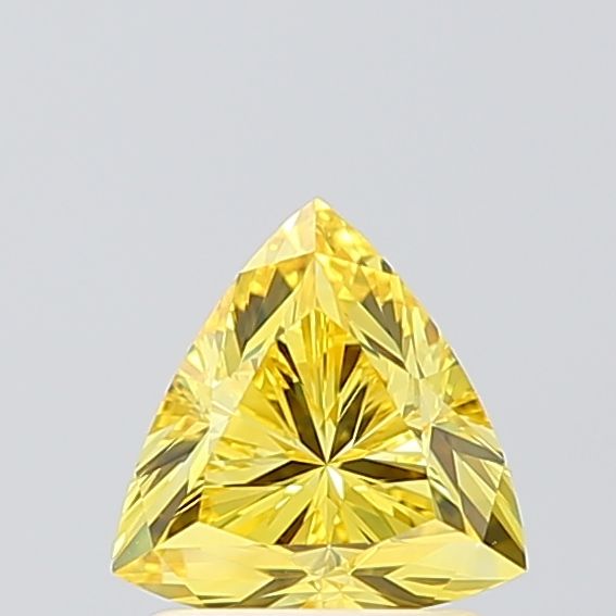 Triangular Fancy Vivid Yellow Lab-grown Diamond 1.05ct VVS2 loose diamond