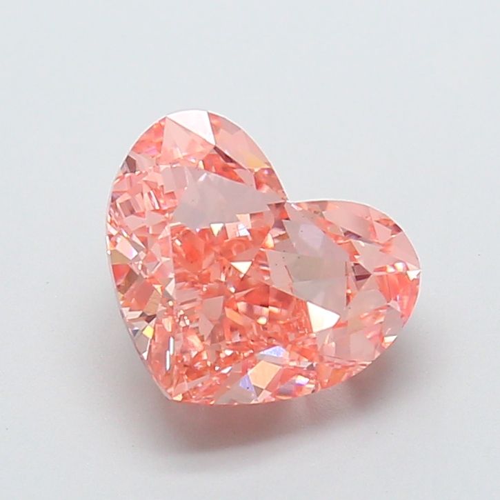 Heart Fancy Vivid Orangey Pink Lab-grown Diamond 3.51ct VS1 loose diamond