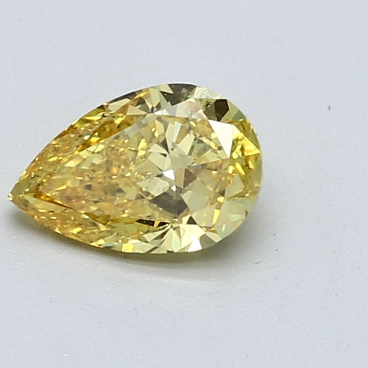 Pear Fancy Vivid Yellow Natural Diamond 0.84ct SI1 loose diamond