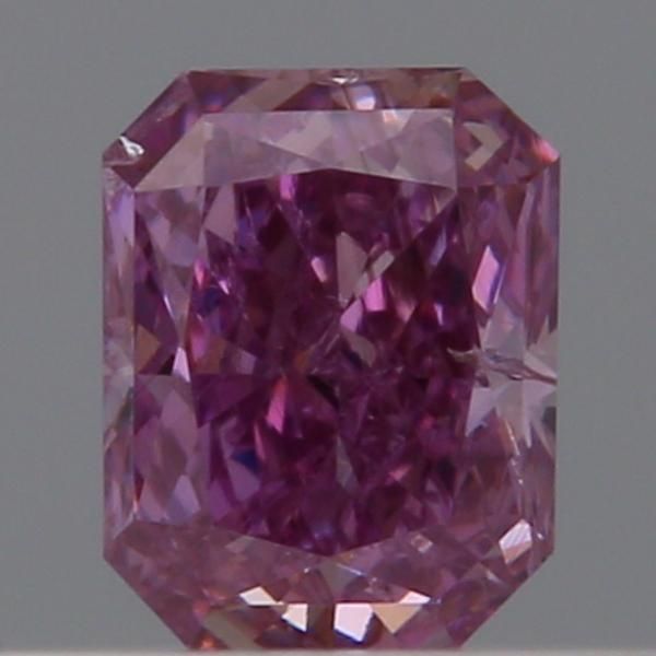 Radiant Fancy Intense Pink Purple Natural Diamond 0.17ct I1 loose diamond
