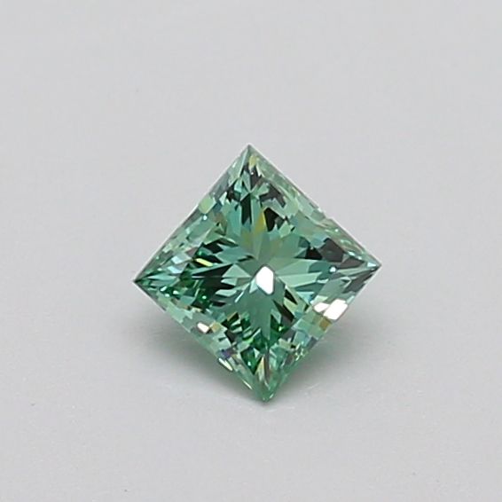 Princess Fancy Vivid Green Lab-grown Diamond 0.36ct VS1 loose diamond