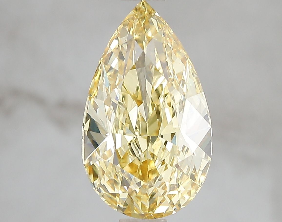 Pear Fancy Vivid Yellow Lab-grown Diamond 3.02ct VS1 loose diamond