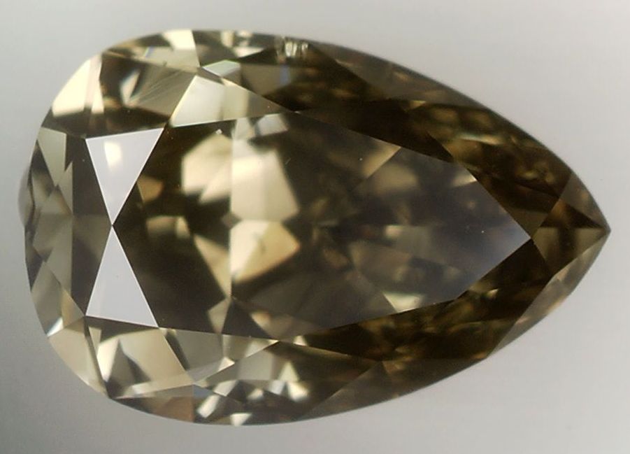 Pear Fancy Dark Greenish Gray Natural Diamond 1.63ct I1 loose diamond