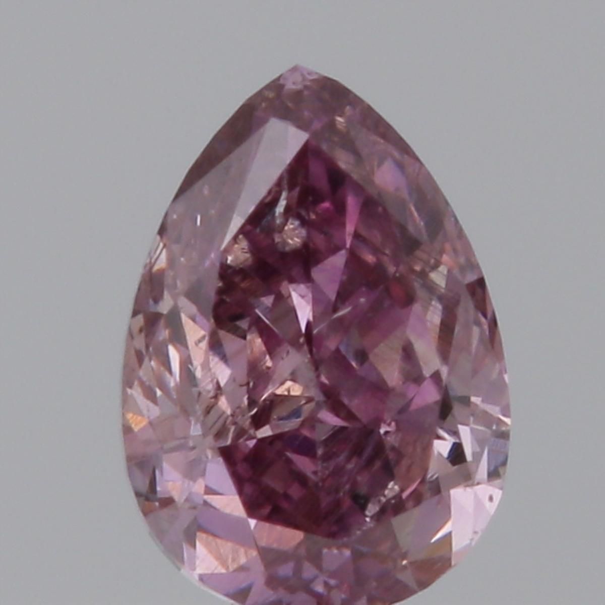 Pear Fancy Deep Purple Pink Natural Diamond 0.25ct SI2 loose diamond