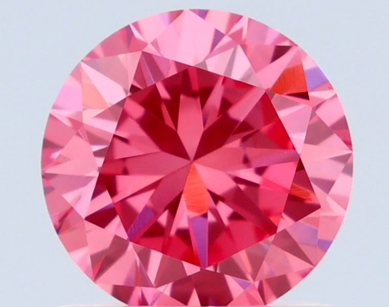 Round Fancy Vivid Purple Pink Natural Diamond 0.9ct VS1 loose diamond