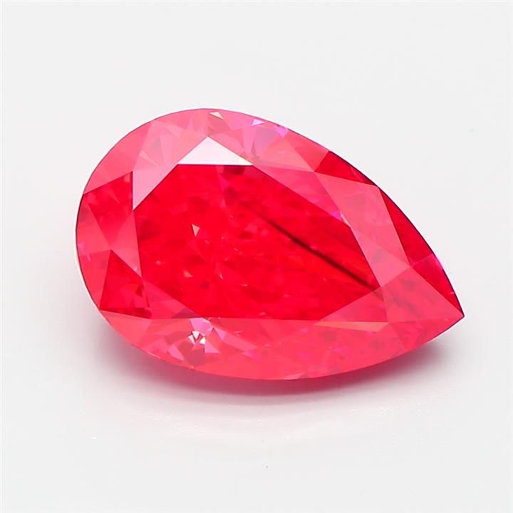 Pear Fancy Vivid Red Lab-grown Diamond 3.09ct SI1 loose diamond