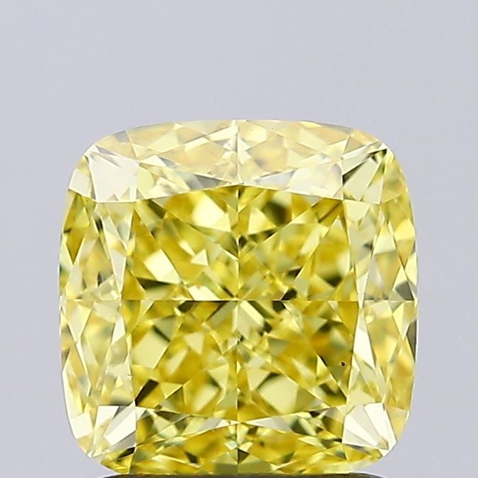 Cushion Fancy Vivid Yellow Lab-grown Diamond 1.5ct VS2 loose diamond