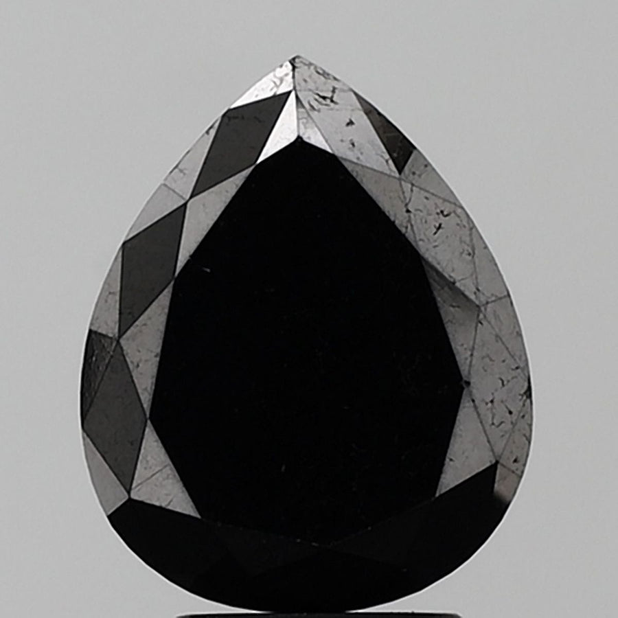 Pear Black Natural Diamond 4.6ct VS1 loose diamond