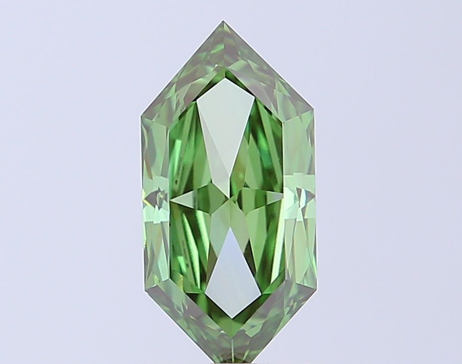 Hexagonal Fancy Vivid Green Lab-grown Diamond 1.56ct VS1 loose diamond