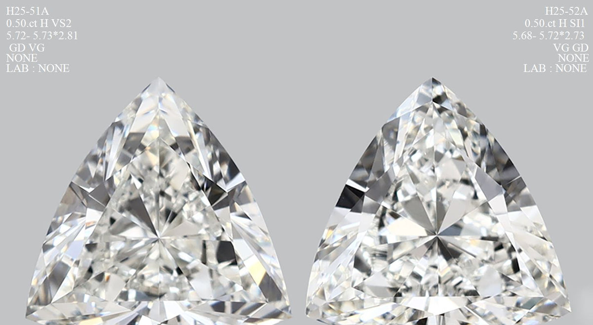 Triangular Natural Diamond 0.50ct H VS1