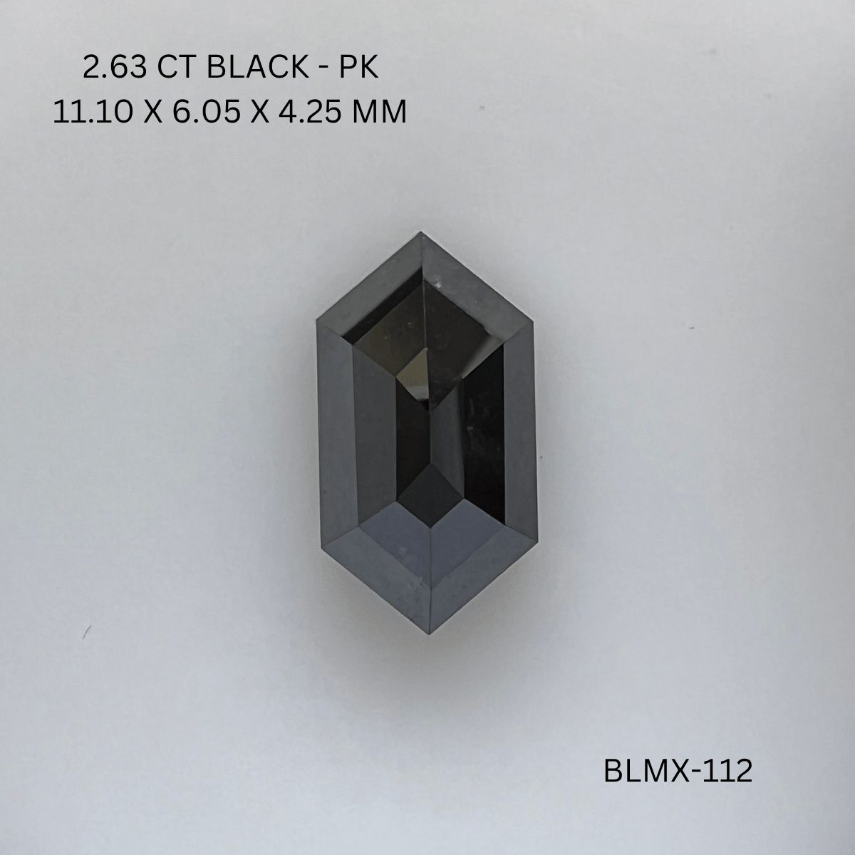 Hexagonal Black Natural Diamond 2.63ct I1 loose diamond