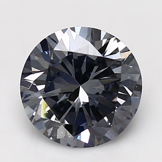 Round Fancy Gray Natural Diamond 2ct SI1 loose diamond