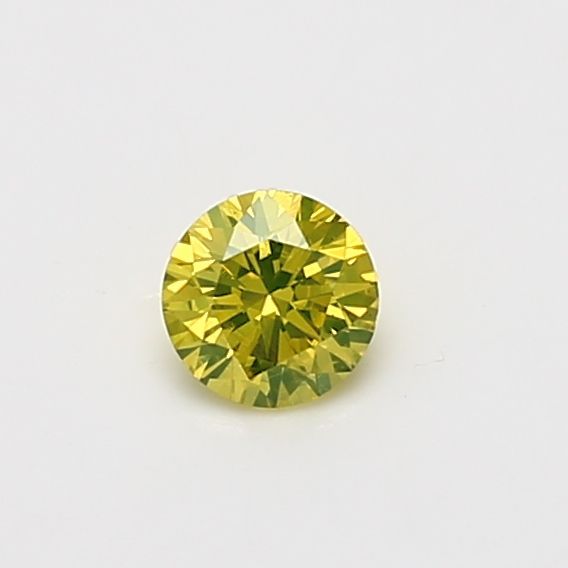 Round Fancy Vivid Green Yellow Natural Diamond 0.28ct VS2 loose diamond