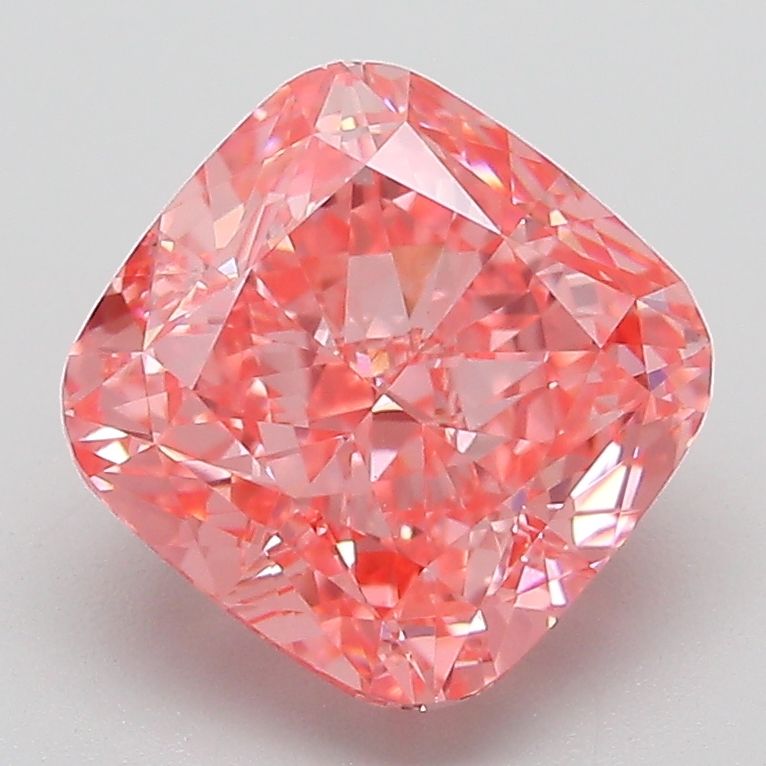 Cushion Fancy Vivid Pink Lab-grown Diamond 3.06ct VVS2 loose diamond