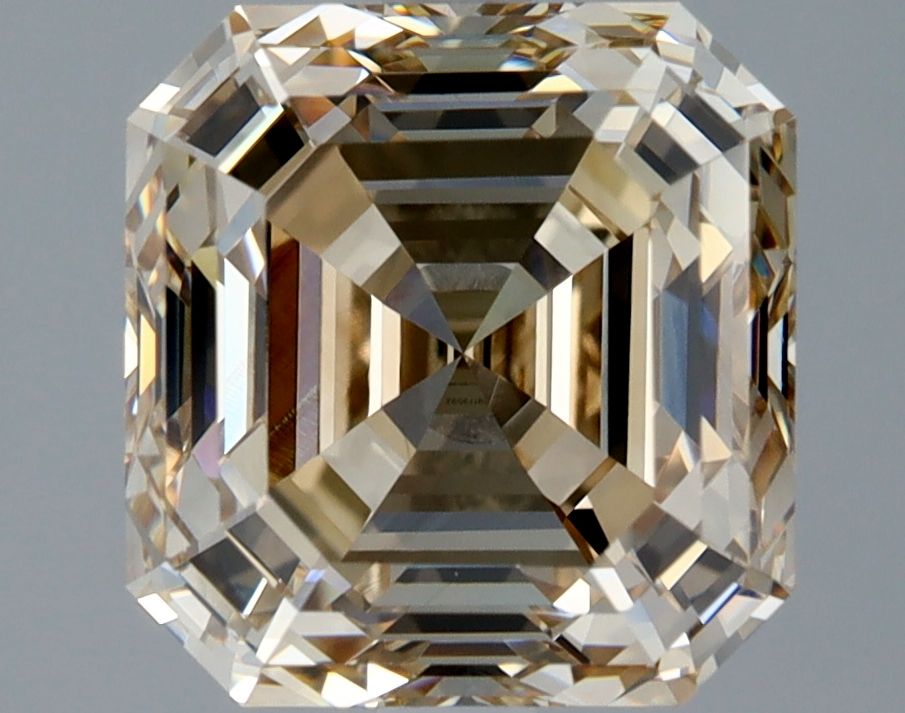 Asscher Fancy Light Yellowish Brown Natural Diamond 3.13ct VVS2 loose diamond