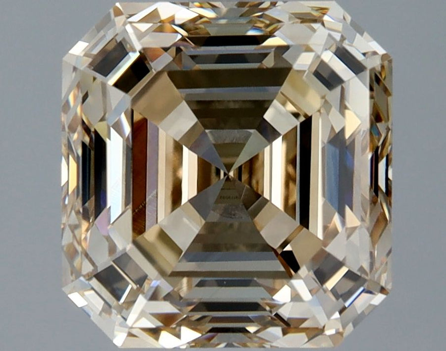 Asscher Fancy Light Yellowish Brown Natural Diamond 3.13ct VVS2 loose diamond