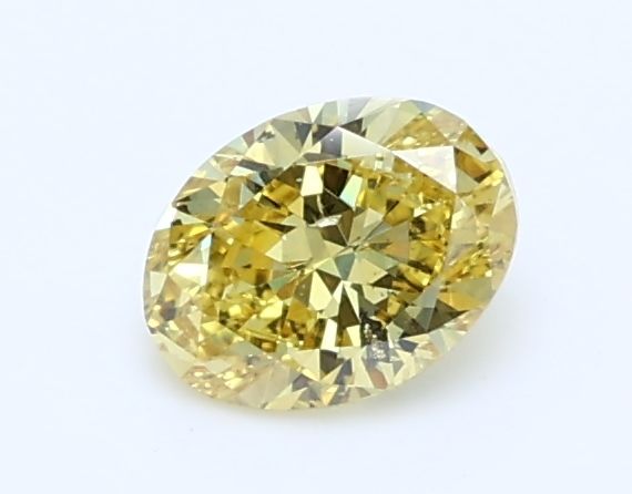 Oval Fancy Vivid Yellow Natural Diamond 0.35ct I1 loose diamond