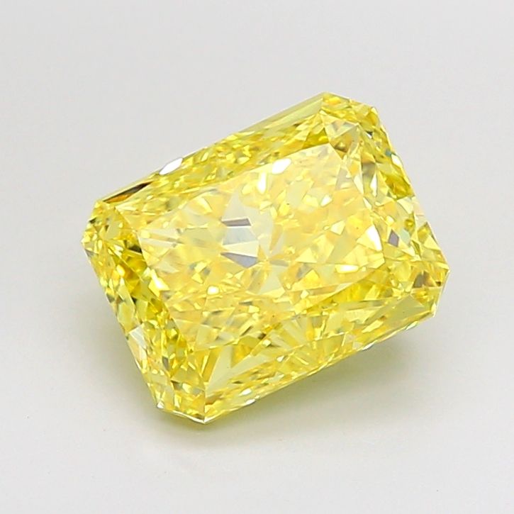 Radiant Fancy Vivid Yellow Lab-grown Diamond 3.53ct VS1 loose diamond