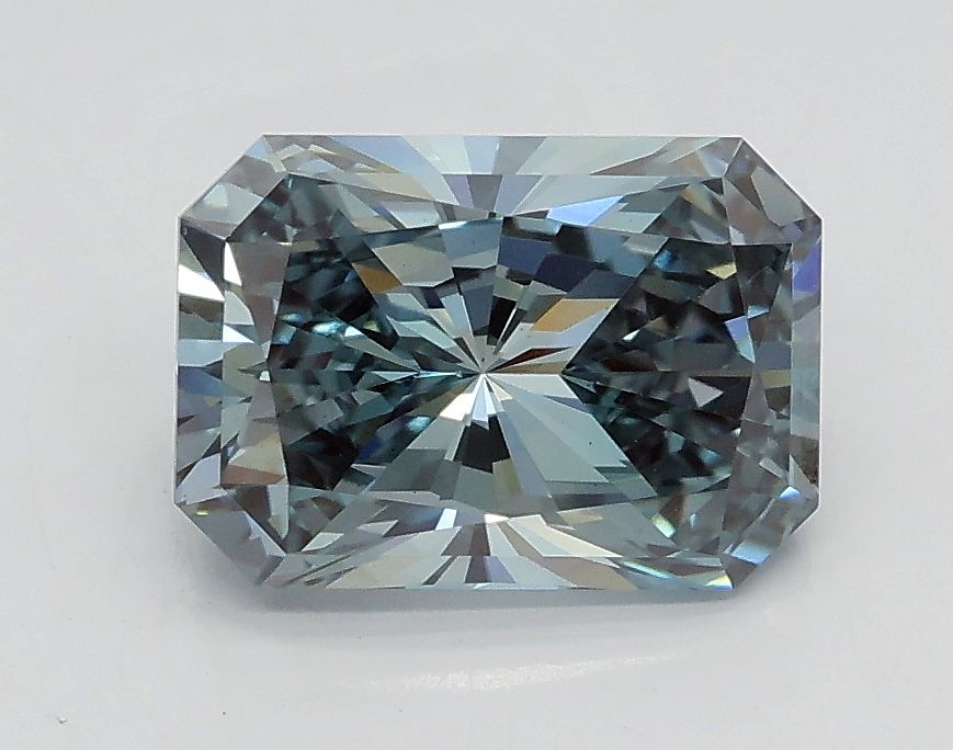 Radiant Fancy Intense Blue Green Lab-grown Diamond 1.5ct VS2 loose diamond