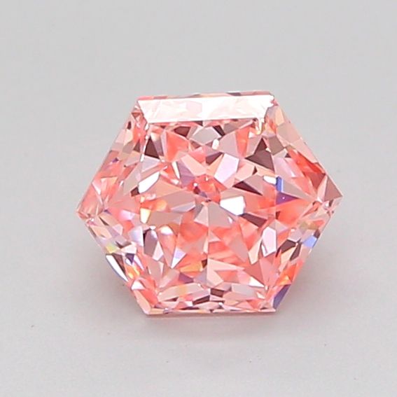 Hexagonal Fancy Vivid Pink Lab-grown Diamond 0.9ct VVS2 loose diamond