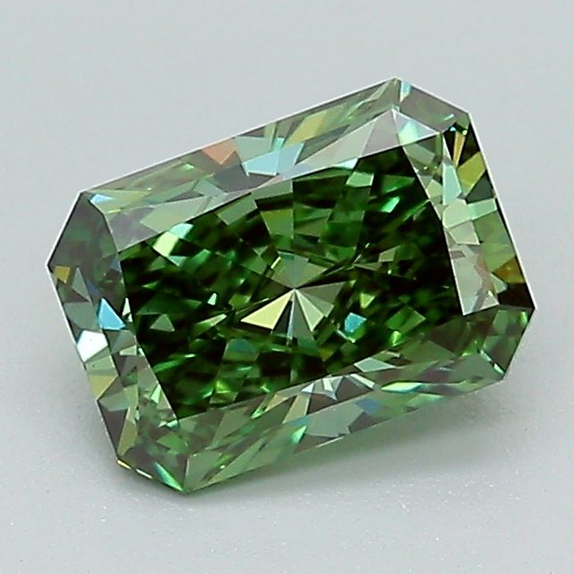 Radiant Fancy Vivid Green Lab-grown Diamond 1.04ct VS1 loose diamond