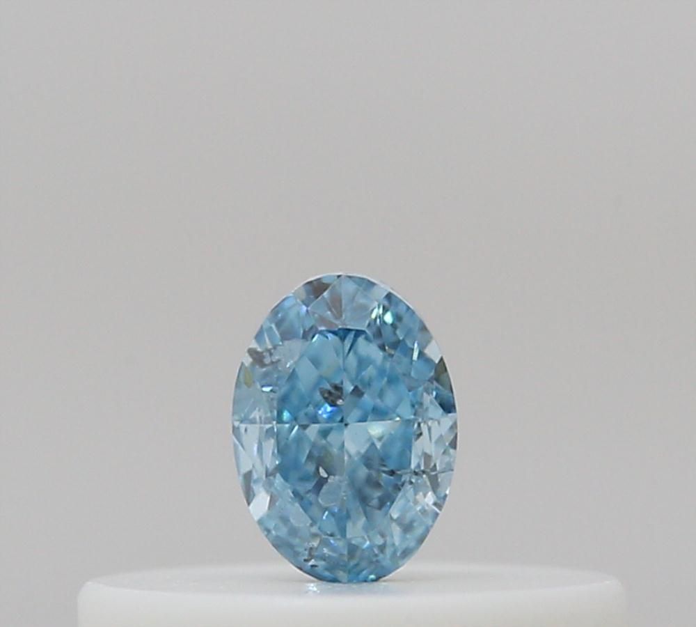 Oval Fancy Intense Blue Green Natural Diamond 0.11ct loose diamond