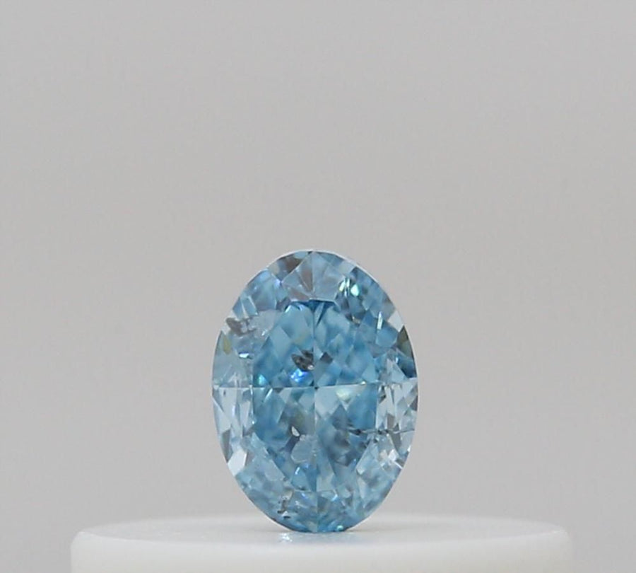 Oval Fancy Intense Blue Green Natural Diamond 0.11ct loose diamond