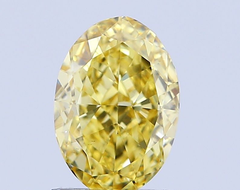 Oval Fancy Intense Yellow Lab-grown Diamond 1.7ct VS1 loose diamond