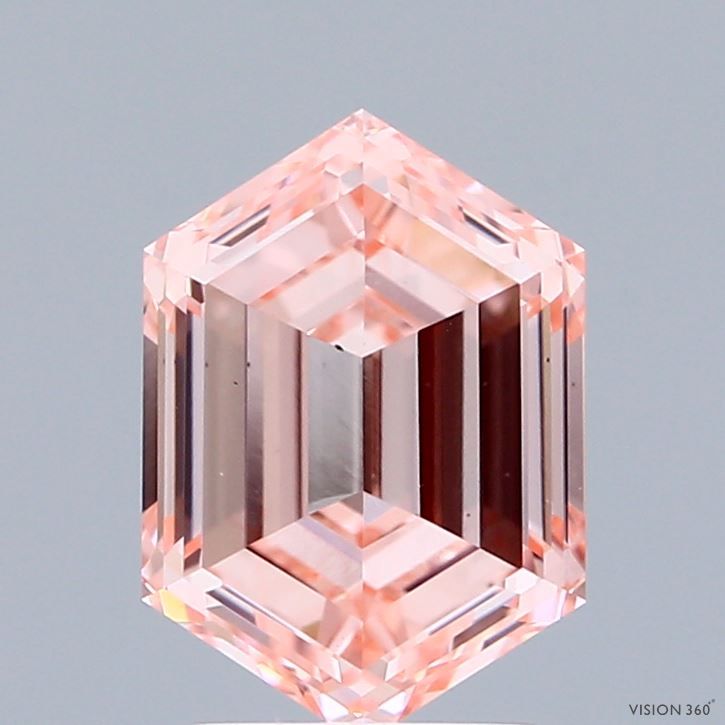 Hexagonal Fancy Intense Pink Lab-grown Diamond 2.09ct VS1 loose diamond