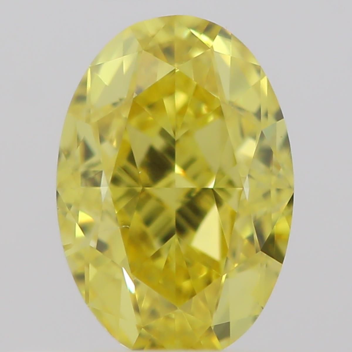 Oval Fancy Vivid Yellow Natural Diamond 0.45ct SI1 loose diamond