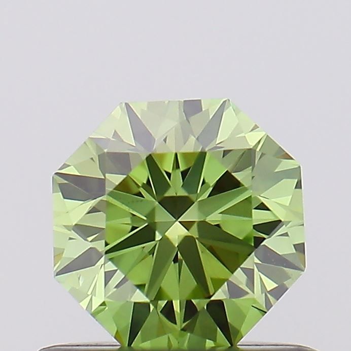 Octagonal Fancy Vivid Green Lab-grown Diamond 0.51ct VS1 loose diamond