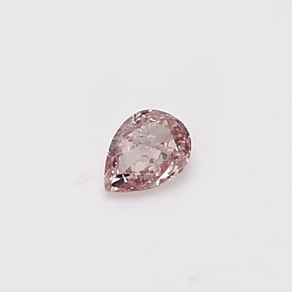 Pear Fancy Orangey Pink Natural Diamond 0.12ct loose diamond