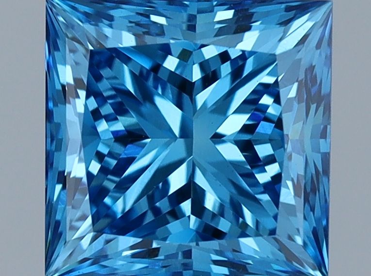 Princess Fancy Vivid Blue Lab-grown Diamond 1ct VVS2 loose diamond