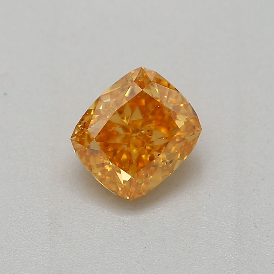 Cushion Fancy Vivid Yellow Orange Natural Diamond 0.32ct SI2 loose diamond