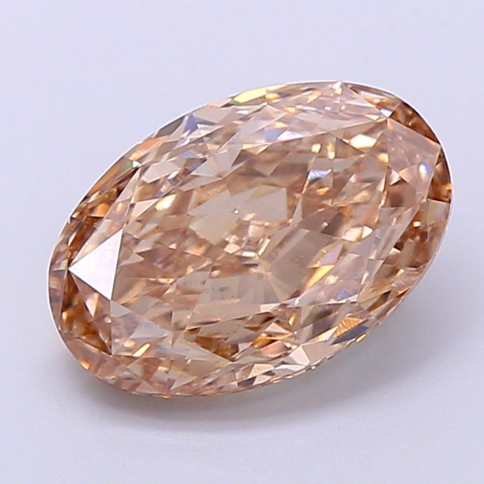 Oval Very Light Brown Lab-grown Diamond 2.67ct VS1 loose diamond